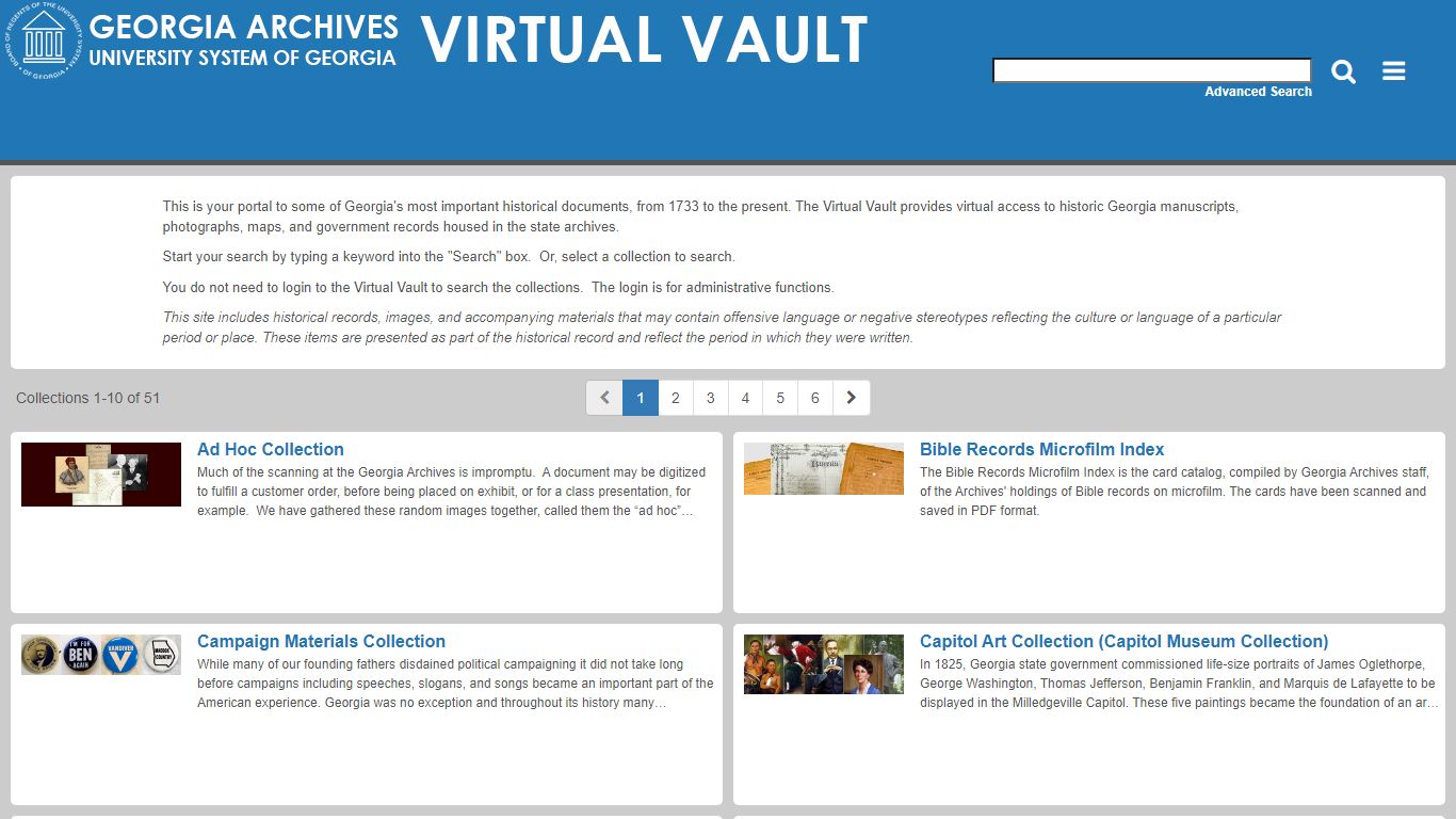 Georgia's Virtual Vault